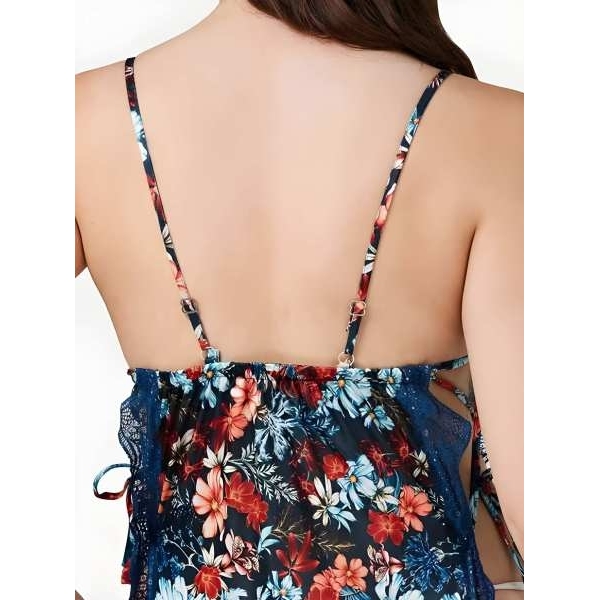 Fancyra Women Floral Printed Hot Sleeveless Babydoll Lingerie - Image 5