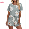 Fancyra Women Floral Printed Tee and Shorts Pajama Set