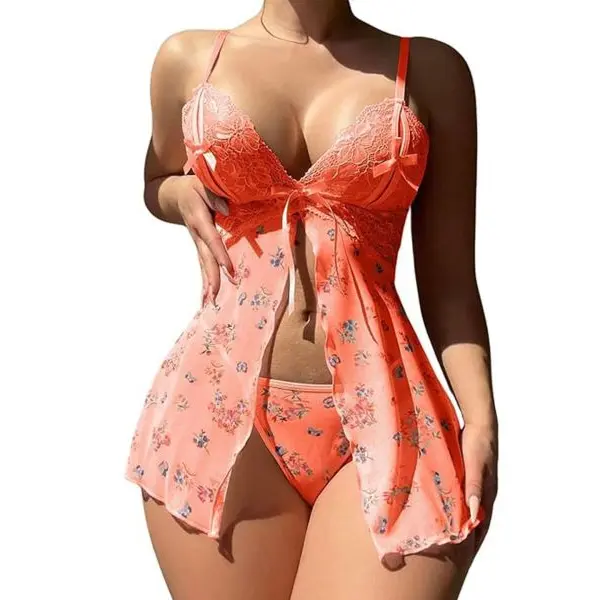 Fancyra Women Floral Sheer Nightwear Baby Doll Lingerie - Image 4