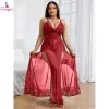 Fancyra Women Floral Sheer Self Long Mesh Nightwear Lingerie