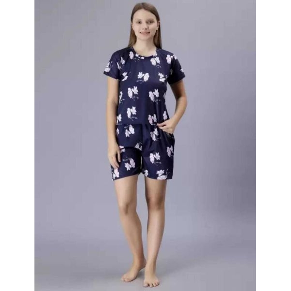 Fancyra Women Floral Short Sleeves Top and Shorts Pajama Set - Image 2
