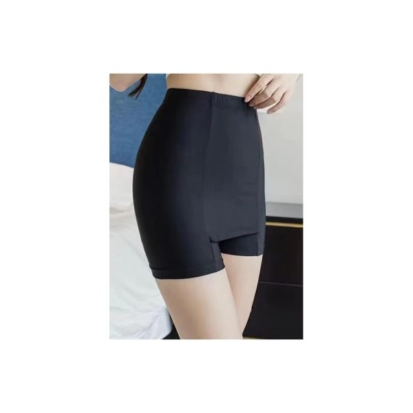 Fancyra Women Front Crotch Ice Silk Safety Shorts Seamless Underwear Black Color - Image 3