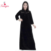 Fancyra Women Full Length Black Velvet Winter Nighty Nightdress