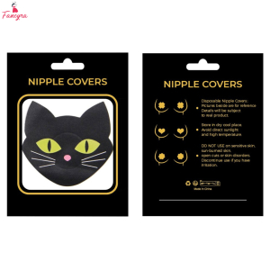 Fancyra Women Glow in the Dark Black Cat Nipple Cover
