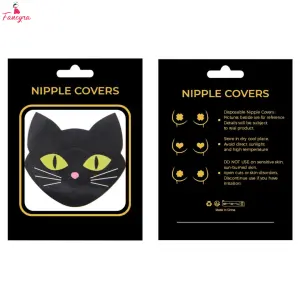 Fancyra Women Glow in the Dark Black Cat Nipple Cover