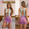 Fancyra Women Gradient Mesh Fishnet Bodysuit Stocking Lingerie
