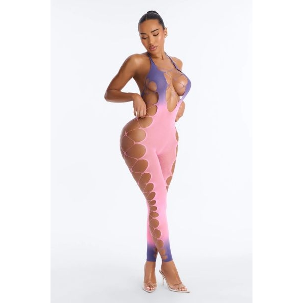 Fancyra Women Gradient Mesh Full Body Stocking Bodysuit Lingerie - Image 2
