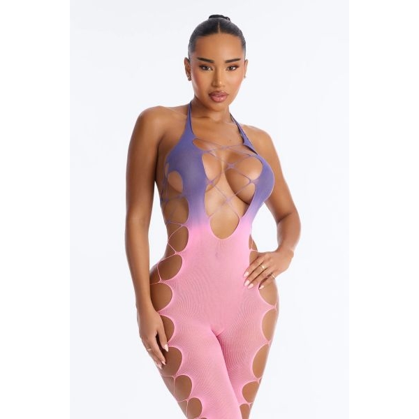 Fancyra Women Gradient Mesh Full Body Stocking Bodysuit Lingerie - Image 3