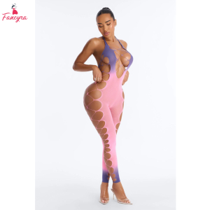 Fancyra Women Gradient Mesh Full Body Stocking Bodysuit Lingerie