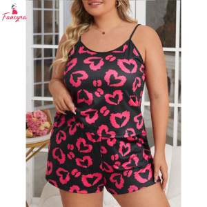 Fancyra Women Heart Printed Camisole Top & Shorts Sleepwear Pajama Set