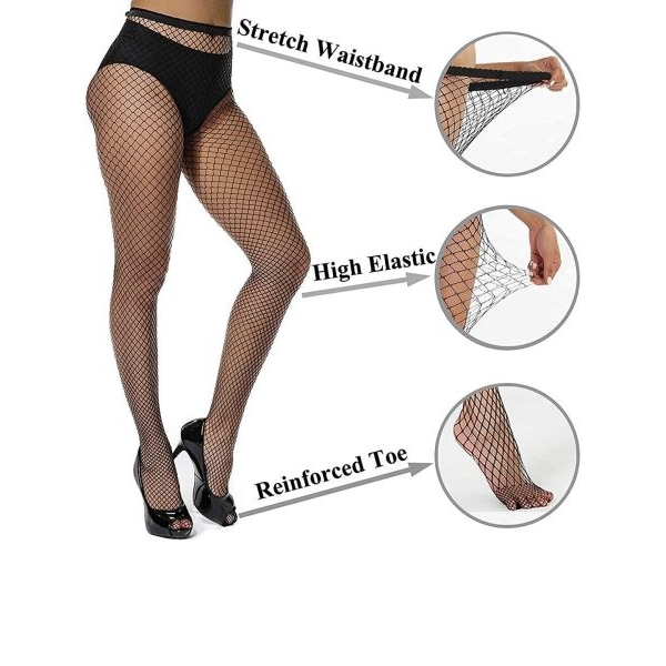 Fancyra Women High Waist Stretchable Fish Net Stocking - Image 5