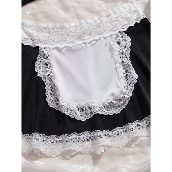 Fancyra Women Hot Lace Trim Maid Roleplay Cosplay Lingerie Set - Image 4