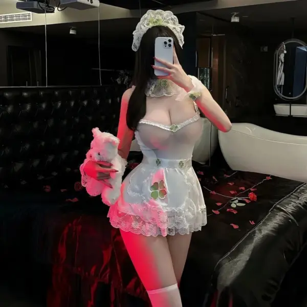 Fancyra Women Hot Maid Roleplay Cosplay Costume Lingerie Set - Image 4