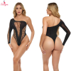 Fancyra Women Hot One Piece One Shoulder Bodysuit Stocking Lingerie