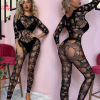Fancyra Women Hot Seductive Fishnet Full Suit Stocking Mesh Hollow Transparent Lingerie