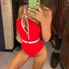 Fancyra Women Hot Splicing Asymmetric Backless Monokini One Shoulder Swimsuit Lingerie
