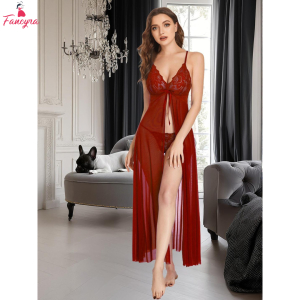 Fancyra Women Hot V Neck Long Babydoll Lingerie Nighty