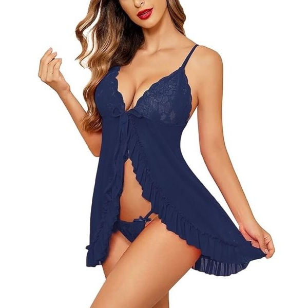 Fancyra Women Lace Chemise Babydoll Lingerie with G-String Thong - Image 3