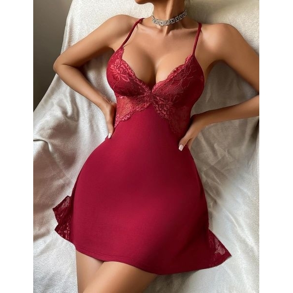 Fancyra Women Lace Chemise Elegant Sleepwear Babydoll Teddy Lingerie - Image 2