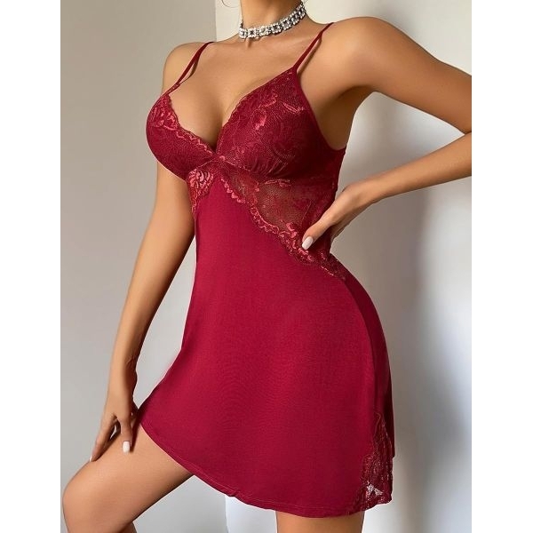 Fancyra Women Lace Chemise Elegant Sleepwear Babydoll Teddy Lingerie - Image 4