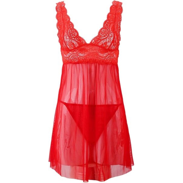 Fancyra Women Lace Floral Above Knee Babydoll Lingerie NIghtwear - Image 4
