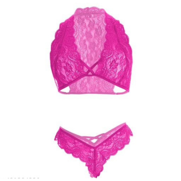 Fancyra Women Lace Floral Bra Panty Lingerie Set - Image 3