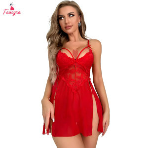 Fancyra Women Lace Floral Chemise See Through Babydoll Lingerie