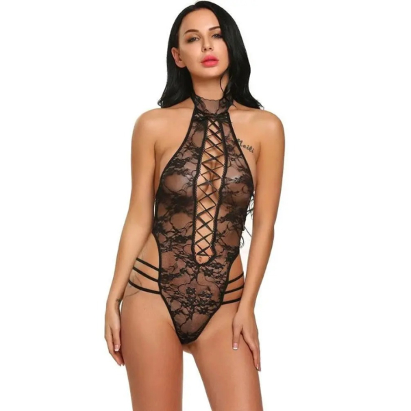 Fancyra Women Lace Floral Hot Transparent Bodysuit Lingerie - Image 5