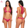 Fancyra Women Lace Floral Racer Back Lingerie Bra and Panty Set