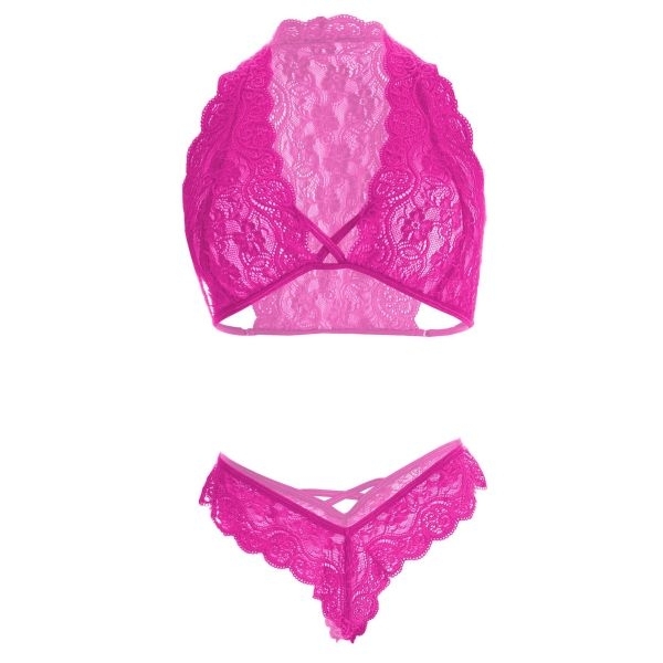 Fancyra Women Lace Floral Racer Back Lingerie Bra and Panty Set - Image 5