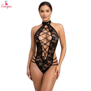 Fancyra Women Lace Floral See Through Elegant Bodysuit Lingerie