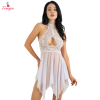 Fancyra Women Lace Halter Neck Floral See Through Babydoll Lingerie Nighty
