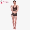 Fancyra Women Lace Lingerie Bra Panty Set Free Size Black Color