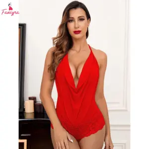 Fancyra Women Lace Net Halter Neck Hot Babydoll Lingerie