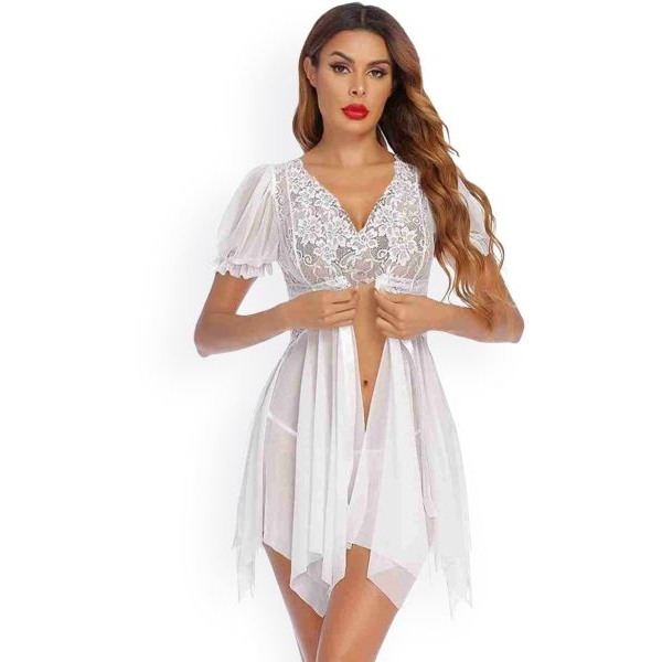 Fancyra Women Lace Sheer Transparent Babydoll Lingerie - Image 4