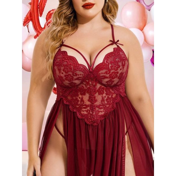 Fancyra Women Lace Soft Net Babydoll Lingerie - Image 2