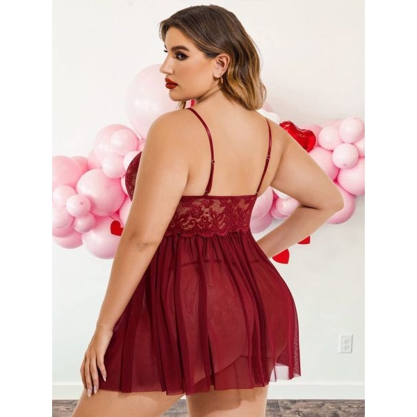 Fancyra Women Lace Soft Net Babydoll Lingerie - Image 3
