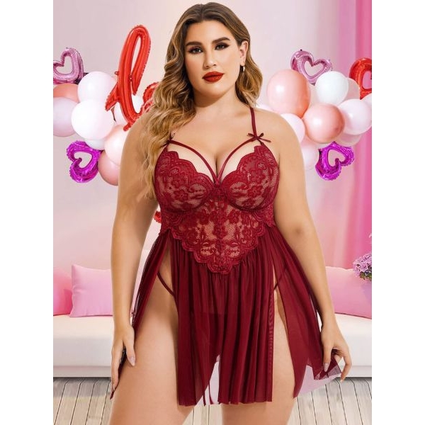 Fancyra Women Lace Soft Net Babydoll Lingerie - Image 4