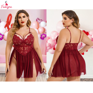 Fancyra Women Lace Soft Net Babydoll Lingerie
