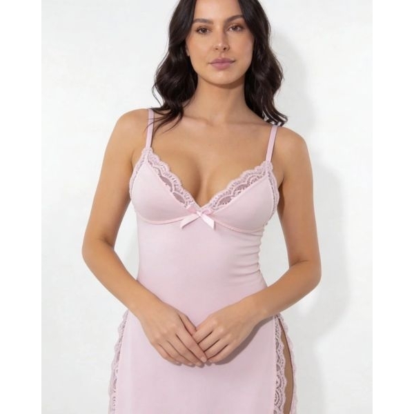 Fancyra Women Lace Trim Chemise With High Side Slits Hot Babydoll Lingerie - Image 5