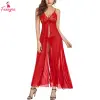 Fancyra Women Lingerie Lace Babydoll High Split Maxi Long Gown Nightwear
