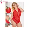 Fancyra Women Lingerie One Piece Babydoll Bodysuit Free Size Red Color