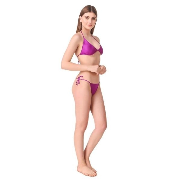 Fancyra Women Lingerie Set With Thread Free Size Purple Color - Image 5