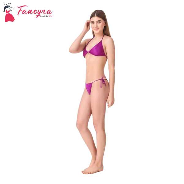 Fancyra Women Lingerie Set With Thread Free Size Purple Color