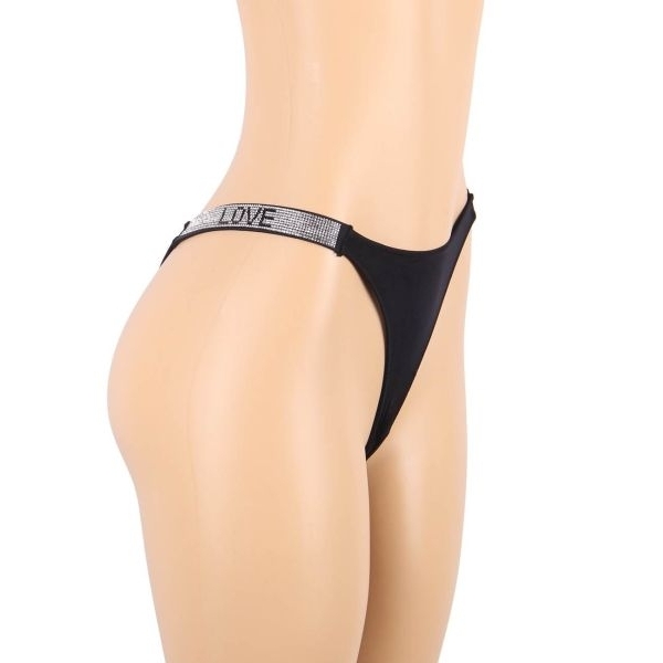 Fancyra Women Love letter Rhinestone Thongs Low Rise Panties Underwear - Image 5