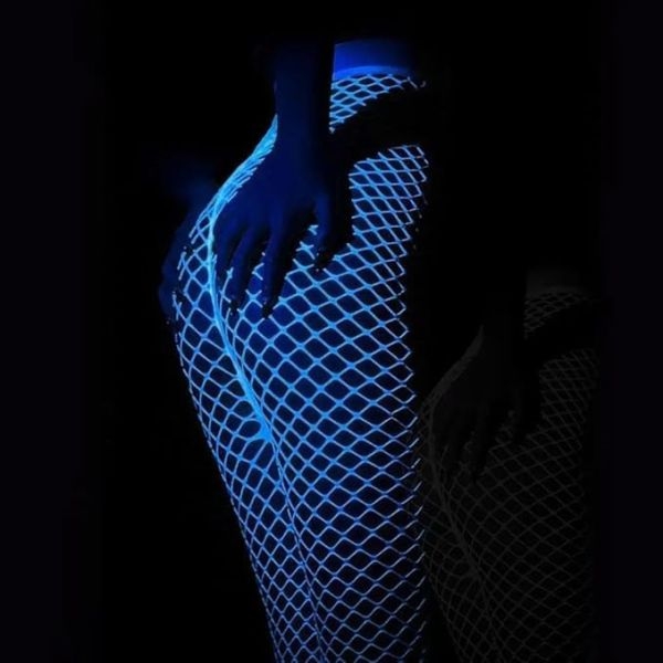 Fancyra Women Luminous Glowing Stockings Pantyhose Socks White Fishnet Tights - Image 4