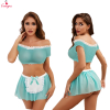 Fancyra Women Maid Costume Lace Lingerie Set with Top and Mini Skirt