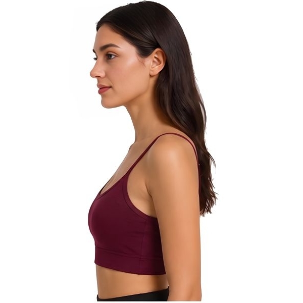 Fancyra Women Maroon Cotton Padded Non-Wired Full Coverage Comfort Activewear Sports Bra - Image 3