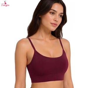 Fancyra Women Maroon Cotton Padded Non-Wired Full Coverage Comfort Activewear Sports Bra