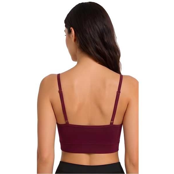 Fancyra Women Maroon Cotton Padded Non-Wired Full Coverage Comfort Activewear Sports Bra - Image 5